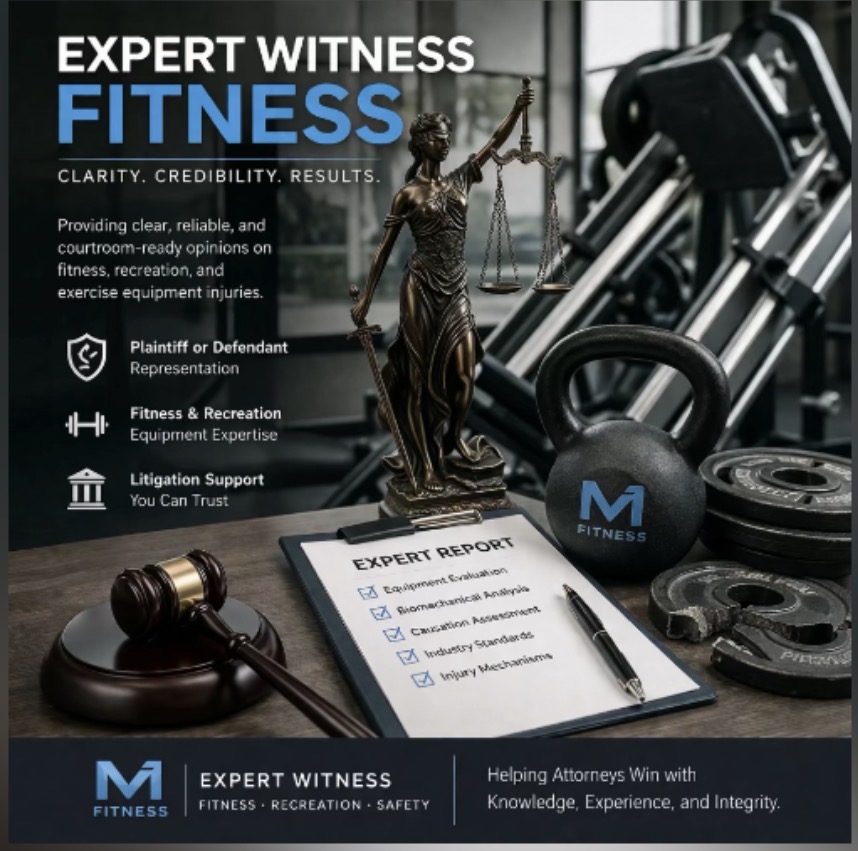 Law firms hire an Expert Witness for Gym and Fitness Injuries